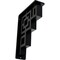 Ekena Millwork Eris Wrought Iron Bracket, (Triple center brace), Powder Coated Black 2"W x 5 1/2"D x 8"H BKTM02X05X08TER - alternate 1